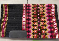 Oversized New Zeland Wool Western Saddle Blanket  42x34, Show Blanket, Fuschia