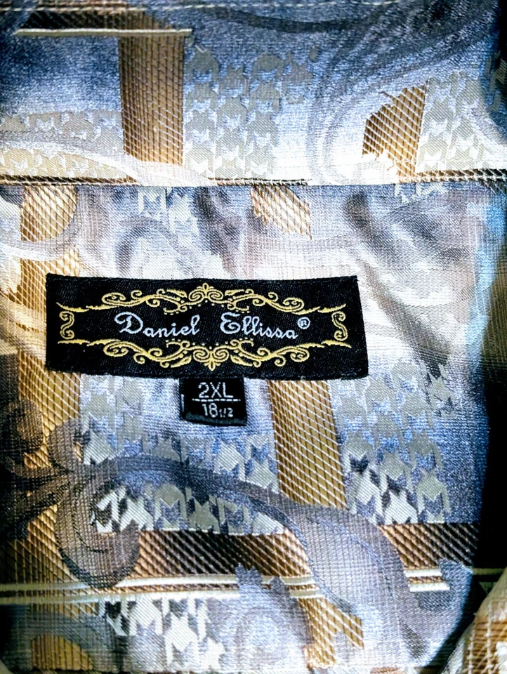 Daniel Ellissa Men’s Size 2XL Button Down Dress Shirt Microfiber Plus Size - Image 4 of 4