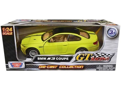 BMW M3 Coupe Neon Yellow with Matt Black Top and Stripes ''GT Racing'' Series 1/24