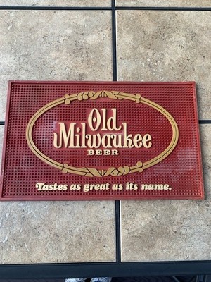 Vintage Old Milwaukee Beer Bar Mat Tastes as Great as Its Name 70's Brewery Adv.