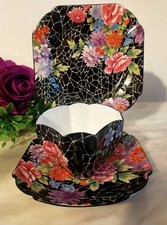 Shelley Crackle Teacup Trio 