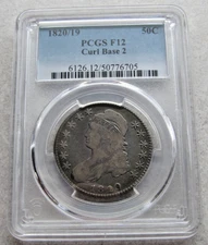 1820/19 Curl Base 2 Capped Bust Half Dollar PCGS F12