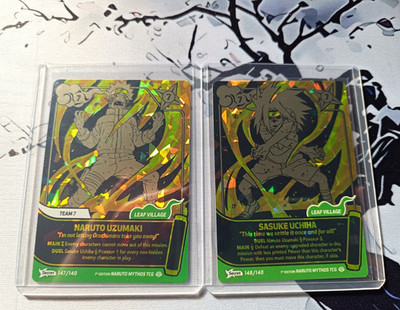 Naruto Mythos TCG 1st Edition Secret Holo Lot 2 Karten 147/140 148/140 EN