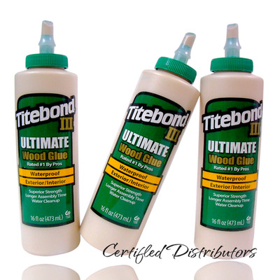 (Lot of 3) Titebond III Ultimate Wood Glue Waterproof Exterior/Interior 16 oz.