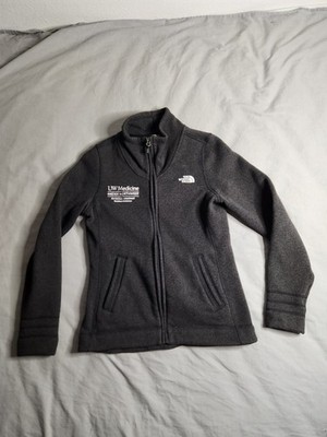 North Face Fleece Jacket Womens Sz Medium Dark Gray Full Zip Hiking Outdoors NEW