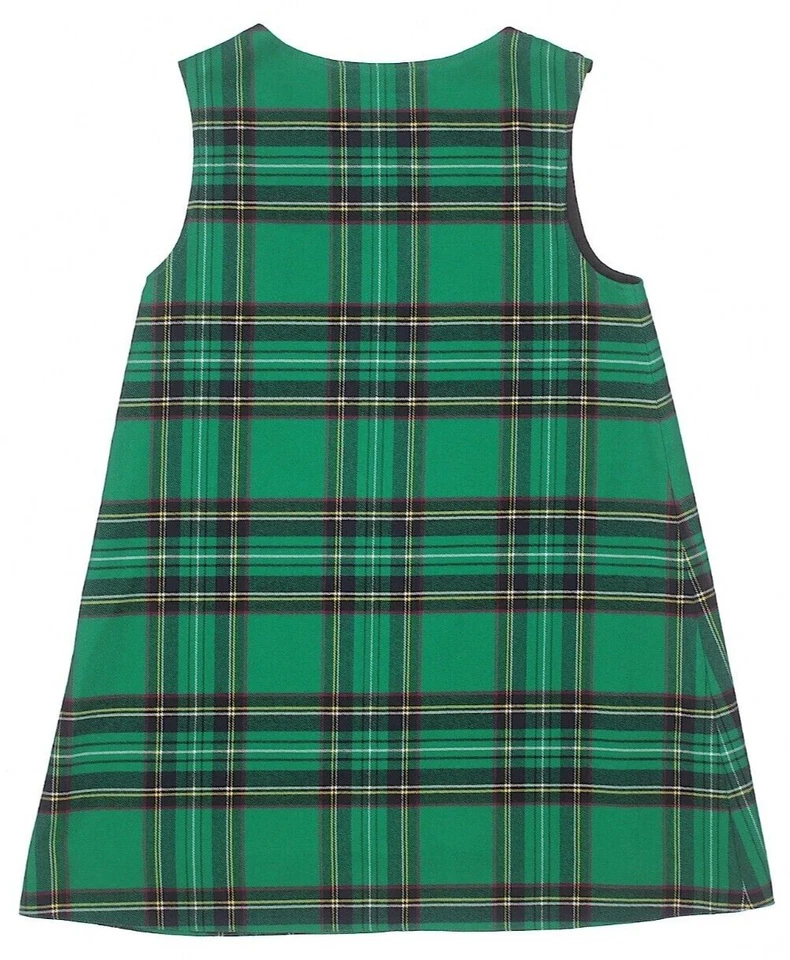O'NEIL OF DUBLIN Size 8 Girls Green Tartan Plaid Jumper Dress - Image 2 of 2