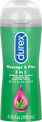 Durex Massage & Play 2 in 1 Lubricant, 6.76 Oz., Soothing Touch with Aloe Vera