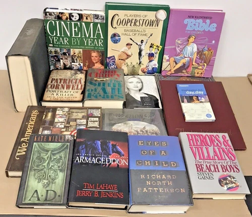 Vintage 16pc Book Lot Film Education History Biographies Novels & More