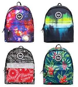 Hype New Backpack Rucksack School Bag Padded Straps Splatter Black Blue White