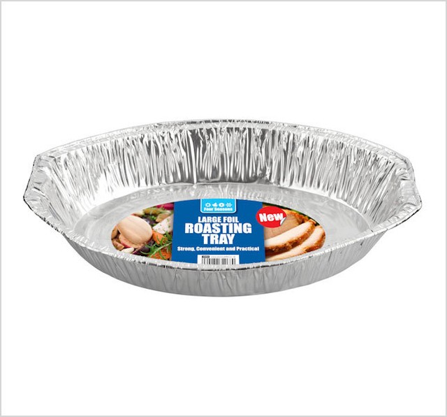 3 x EXTRA LARGE DEEP OVAL DISPOSABLE ALUMINIUM FOIL ROASTING DISH