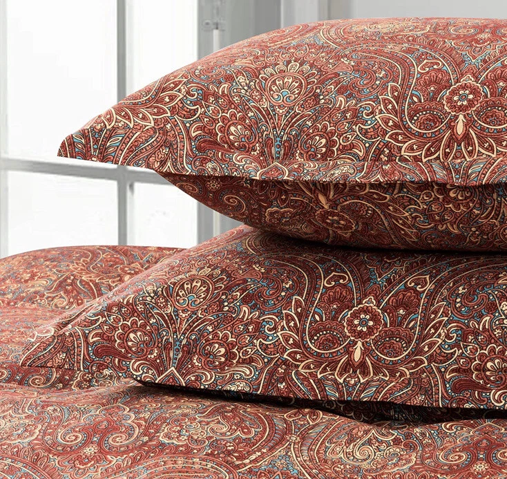 Eikei Boho Paisley Estampado Lujo Edredón Edredón Funda y Fundas Juego de Ropa de Cama 3 piezas Bohe Foto 3 de 4