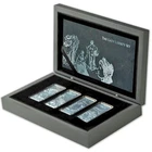 2022 Barbados - Lady Liberty  4 x 1 oz silver coin set (blue nano icing finish)