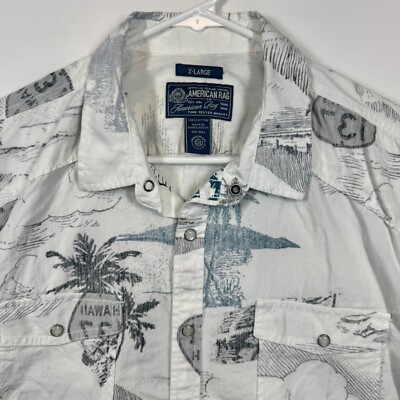 American Rag Hawaiian Print Short Sleeve Button Up Shirt Sz XL
