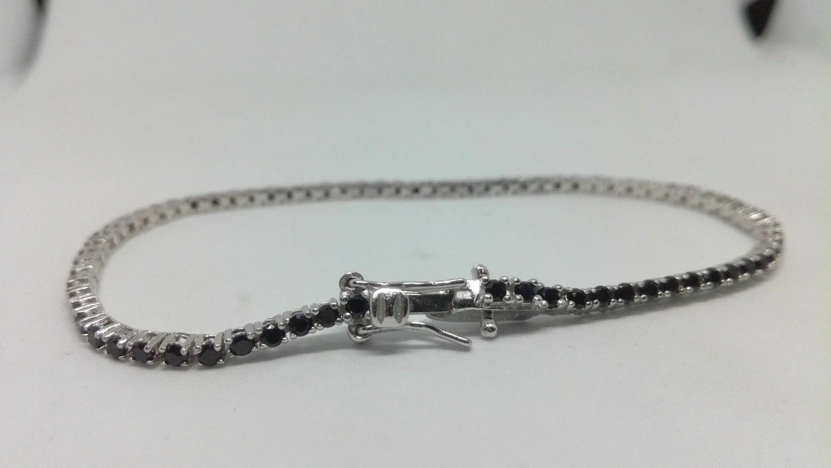 Bracciale Tennis 4 Griffe In Argento 925 Rodiato Con Zirconi Bianchi 2mm - Made In Italy, Ipoallergenico, Unisex (Lunghezze 16-21 Cm)