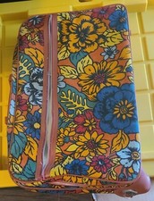 Vintage Retro Floral 70's Bantam Travelware Bag, Orange, Blue, Floral Suitcase
