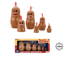 sock monkey nesting dolls