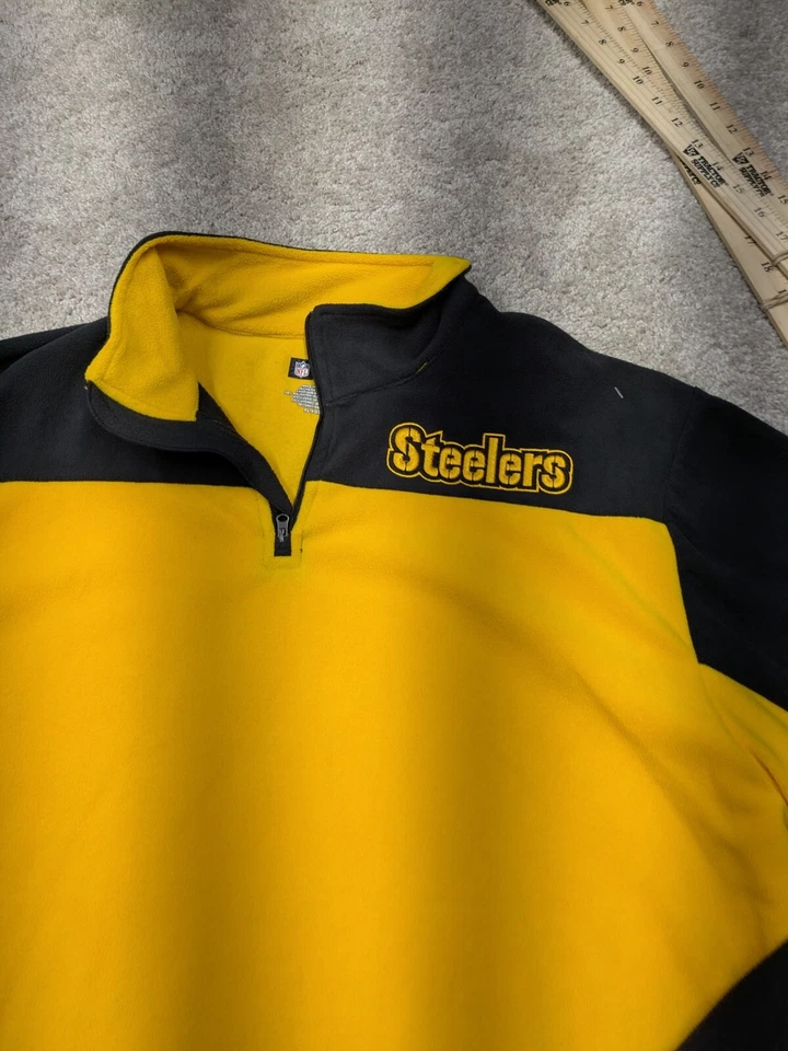 Chaqueta Pittsburgh Steelers Hombre XL Extra Grande Amarilla 1/4 Cremallera Polar Ropa de Equipo Foto 2 de 4