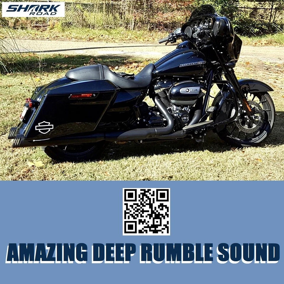 Silenciadores antideslizantes SHARKROAD 4.0 para tubos de escape Harley, aptos para Touring 2017-UP Foto 3 de 4