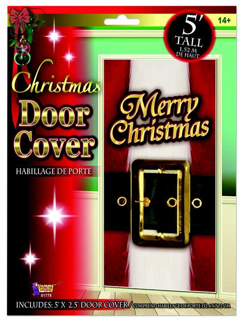 SANTA'S RED SUIT Scene Setter Christmas party wall/door BACKDROP 5' Claus belt - Image 2 of 2