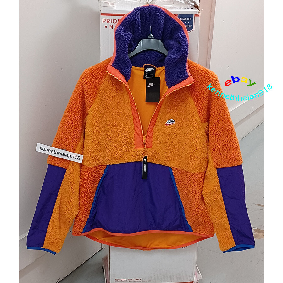 NIKE SPORTSWEAR HALF ZIP SHERPA HOODIE WINTERIZED JACKET BV3766-886 ...