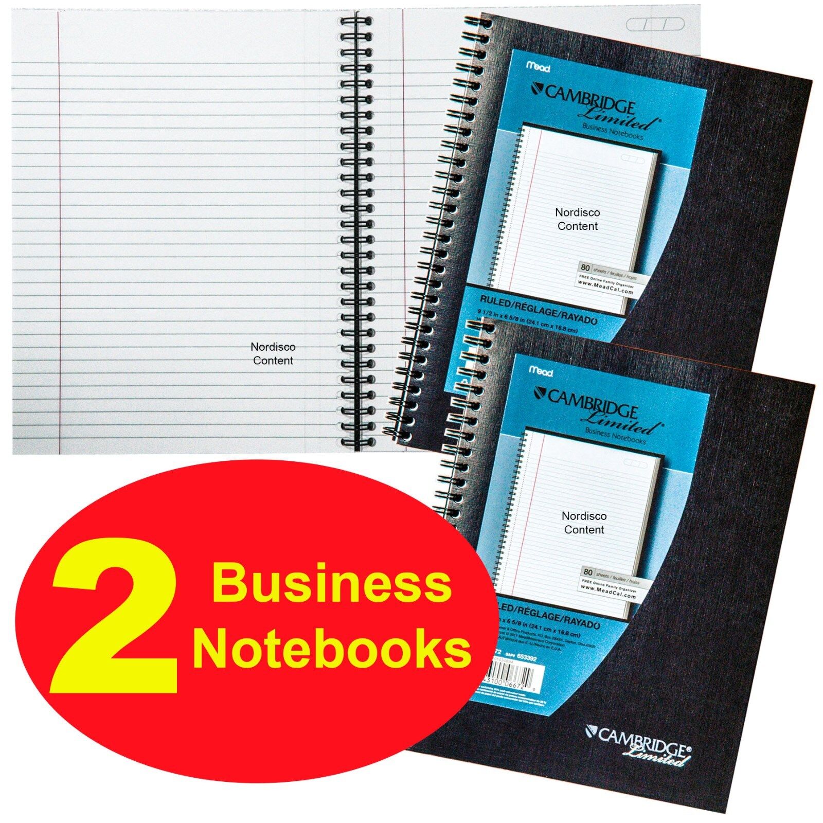 Cambridge Limited 06672 Business Notebooks, 9-1/2 x 6-5/8