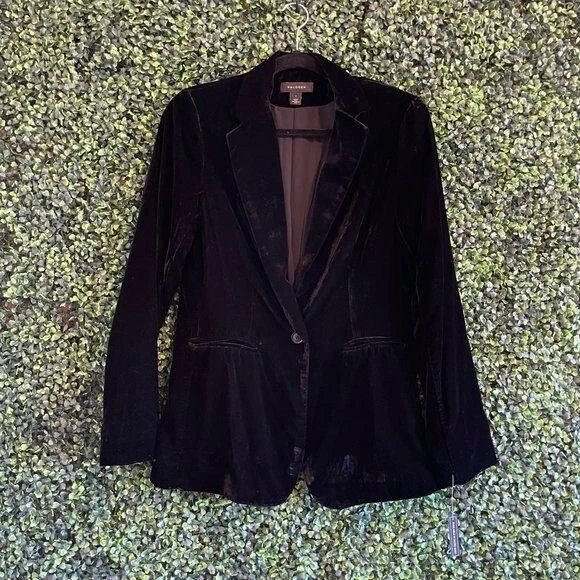NWT HALOGEN Black Velvet Blazer Size S eBay