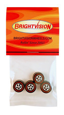 4 Brightvision Redline Wheels 4 Large US Dull Chrome Bearing Style Wheels