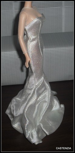 SUKIENKA BARBIE DOLL MATTEL HOLLYWOOD PREMIERA SILKSTONE BIAŁA MARILYN MODA SUKNIA - Zdjęcie 5 z 7