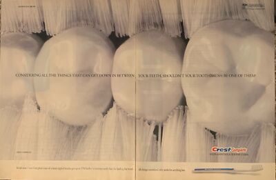 1993 Crest Complete Toothbrush PRINT AD Teeth - Maintain Dentist Clean VTG 1990s