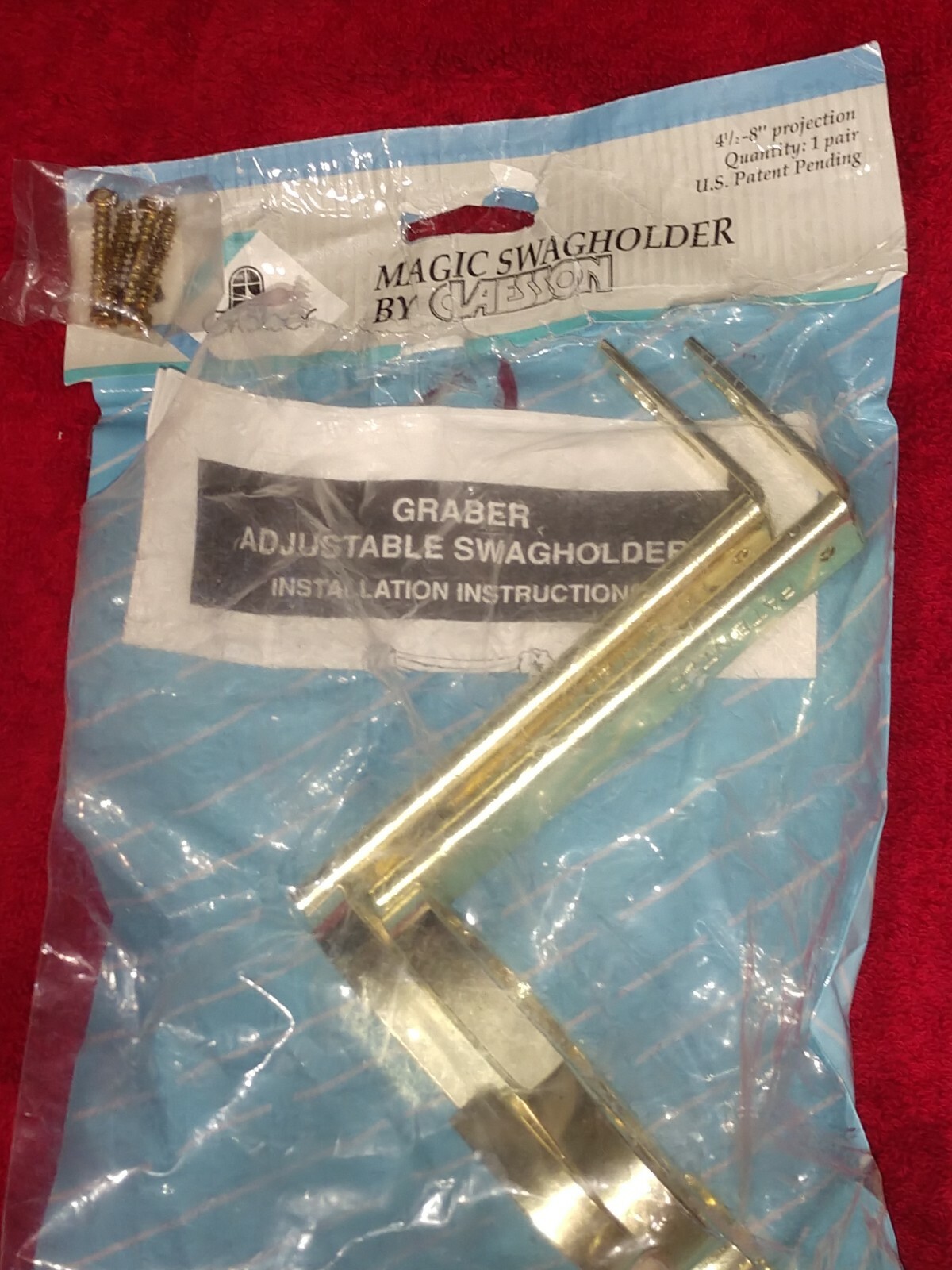 GOLD METAL SWAG HOLDER SET OF 2 SWEDEN, CLAESSON, NEW VINTAGE CURTAIN