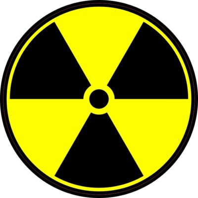 4.5inx4.5in Radioactive Nuclear Symbol Bumper Sticker Decal Window Stickers D...