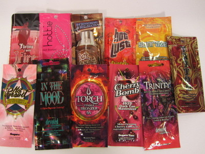 5 PACK Variety (ALL DIFFERENT) of HOT TINGLE Tanning Lotion SAMPLE Packets