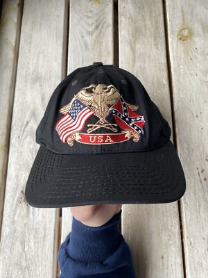 Vintage 90s Y2K Made In USA Flag Cap Hat Men's OS | eBay
