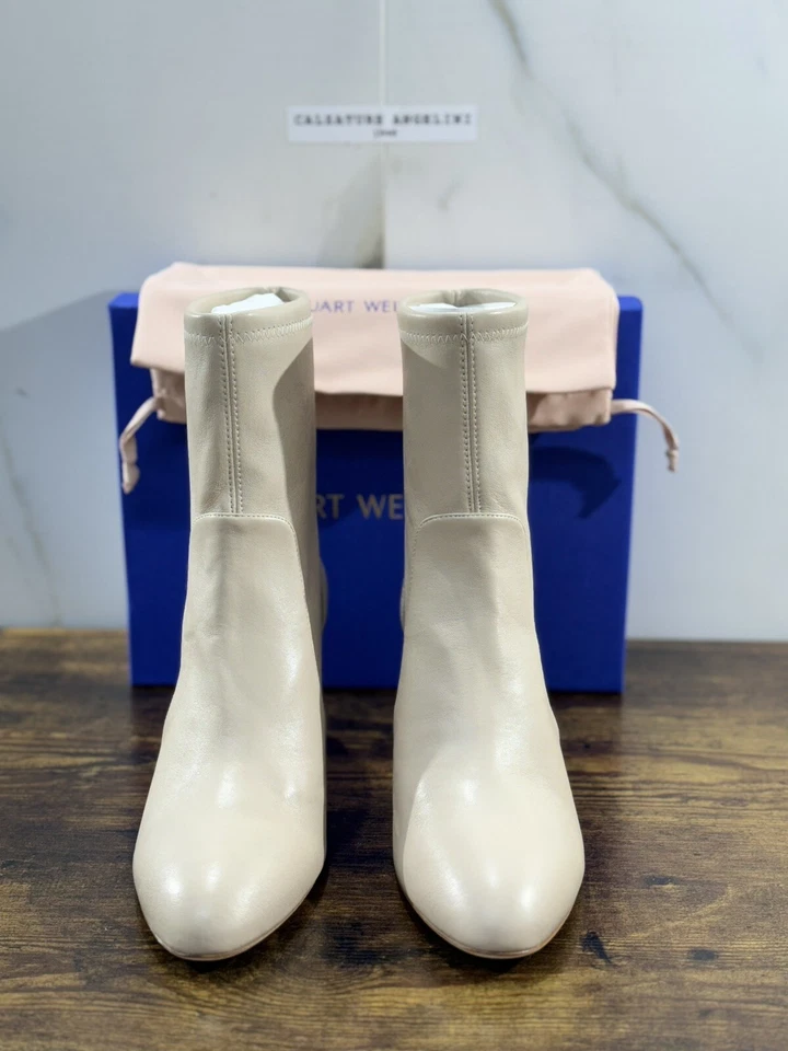 Stuart Weitzman Vida 75 Botín Piel Borla Dune Lujo Bota 41 - Imagen 2 de 4