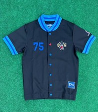 Jugrnaut E&J Brandy Black Blue Short Sleeve Warm Up Baseball Jersey Mens Size M