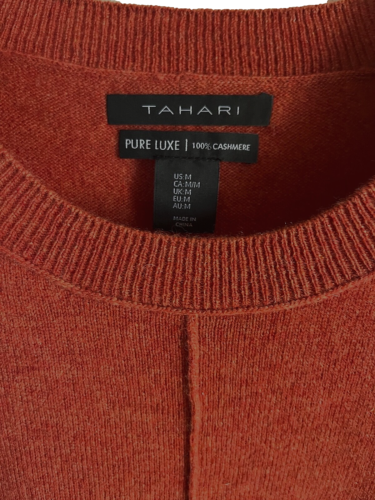 Neu mit Etikett Tahari Damen 100 % Kaschmir Strickpullover Langarm Burnt Orange Größe M - Bild 4 von 10