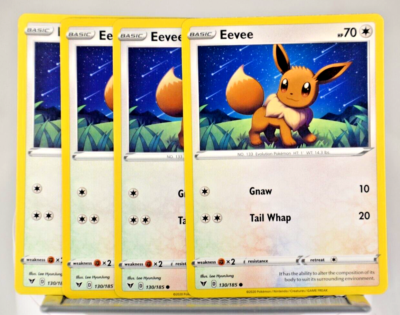 Pokemon TCG Vivid Voltage Eevee 130/185 Common Regular x4