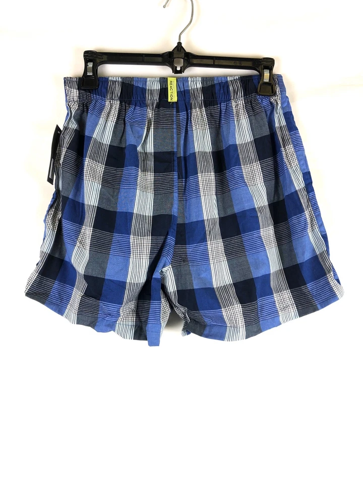 Kenneth Cole, Reaction, para hombre talla pequeña, azul/gris a cuadros, boxers, ropa interior Foto 2 de 4