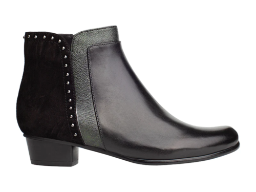 Regarde Le Ciel Stefany-386 Ladies Black Leather Side Zip Ankle Boots - Picture 1 of 8