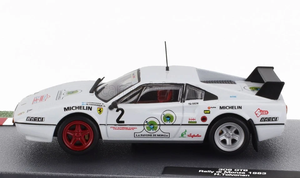 MODELLINO AUTO STATICO FERRARI 308 GTB RALLY MONZA 1983 HENRI TOIVONEN 1:43 - Immagine 3 di 4