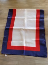 St. Michael Vintage 60s Rayon Twill Rectangular Scarf Made In Italy Red/Blue