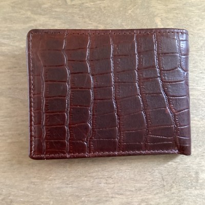 Vintage Collection Brown Crocodile Embossed RFID Bifold Men's Wallet