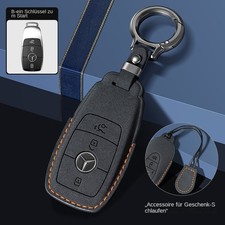 Schlüsselhülle Schwarz Leder für Mercedes-Benz E-Klasse S 3-Tasten Smartkey Schlüsselhülle Schwarz Leder für Mercedes-Benz E-Klasse S 3-Tasten Smartkey