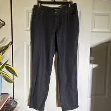 J Jill 100 Linen Dark Blue Pants Sz 10 Petite.