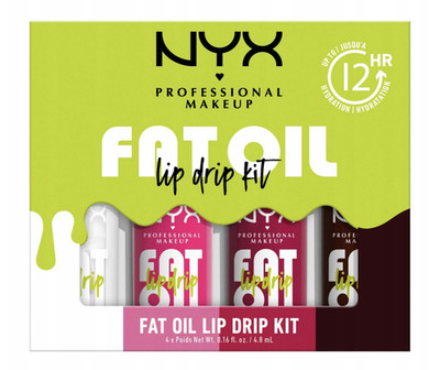 NYX Professional Makeup Fat Oil Lip Drip Lipgloss-Set 4 x 4,8 ml