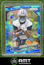 George Pickens 2025 Panini Prizm Blue Ice 42/99 Dallas Cowboys #71