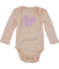 Circo Girls Love Bodysuit Jumpsuit, Orange, Infant, 0-3 mos