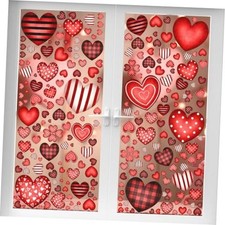 211 Pcs 6 Sheets Valentine  s Day Window Clings Double Sided Red Love Heart