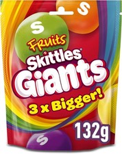 Skittles Giants Vegan Sweets, Fruit Flavoured Sharing Bag