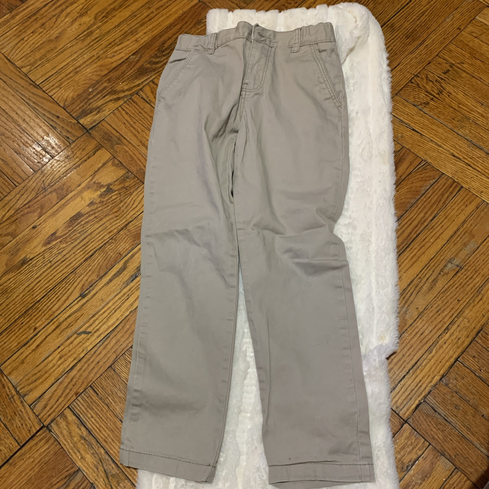 French Toast  Boys Tan Khaki Pockets Adjustable Waist Pants Size 8 EUC